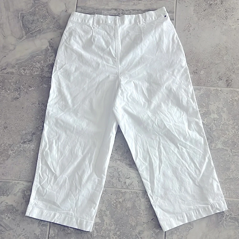 Tommy Hilfiger Wide-Leg Sailor Chino Pants in White, Size 16, New w/Tag